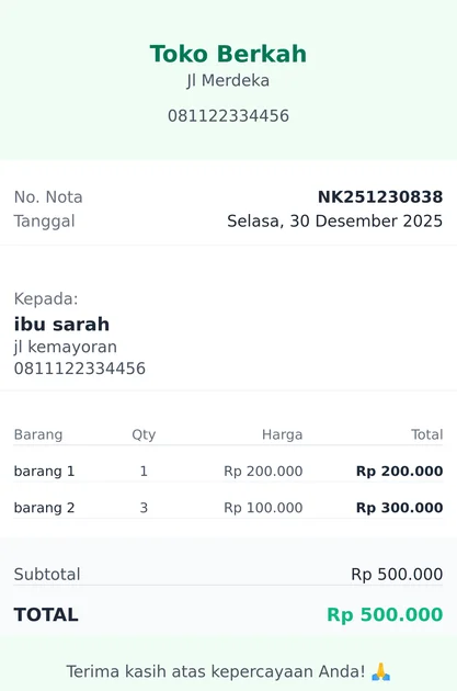 Cara Membuat Nota Online Gratis Tanpa Daftar (Praktis & Cepat)